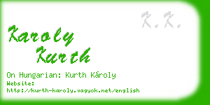 karoly kurth business card